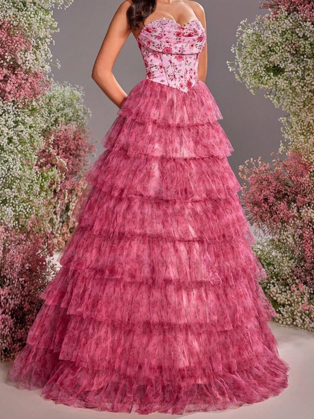 Multicolor Party Women's Embroidery Tube Top Wedding Dress
